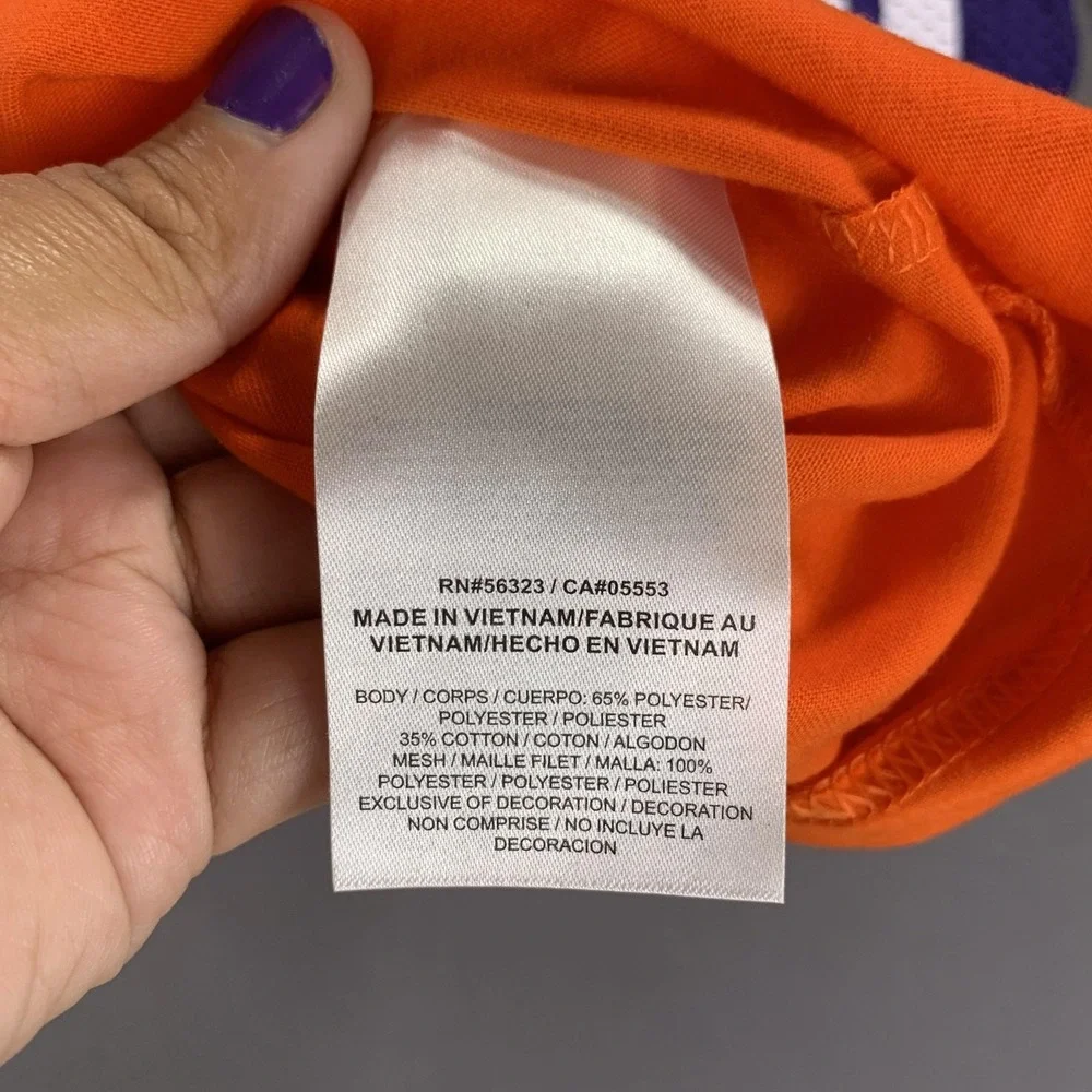 Clemson Tigers Shirt‎ Womens XL Orange Purple NCAA Football Nike Short Sleeve